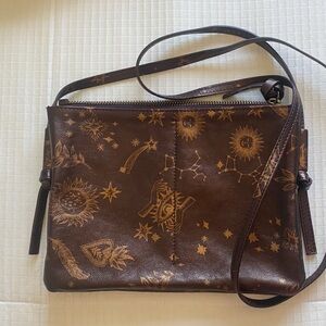 Johnny Was Brown Celestial Crossbody Bag